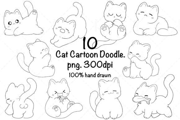 Download Cat Cartoon. Hand Drawn - Cat cartoon Collection
